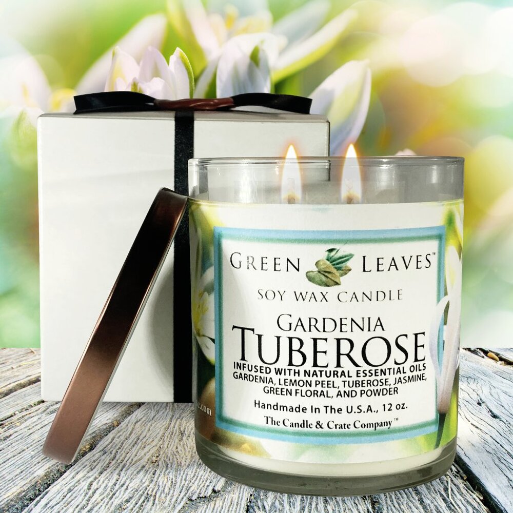 Gardenia Tuberose 12oz. 2-Wick Scented Soy Wax Candle
